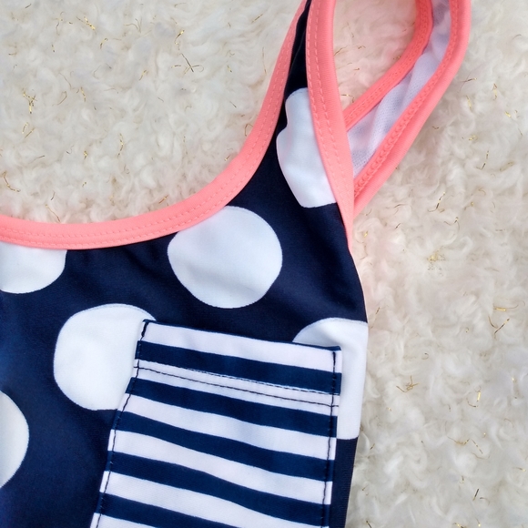 Cat & Jack NWT Swimsuit Girl One Piece SZ Med Plus - Picture 3 of 7